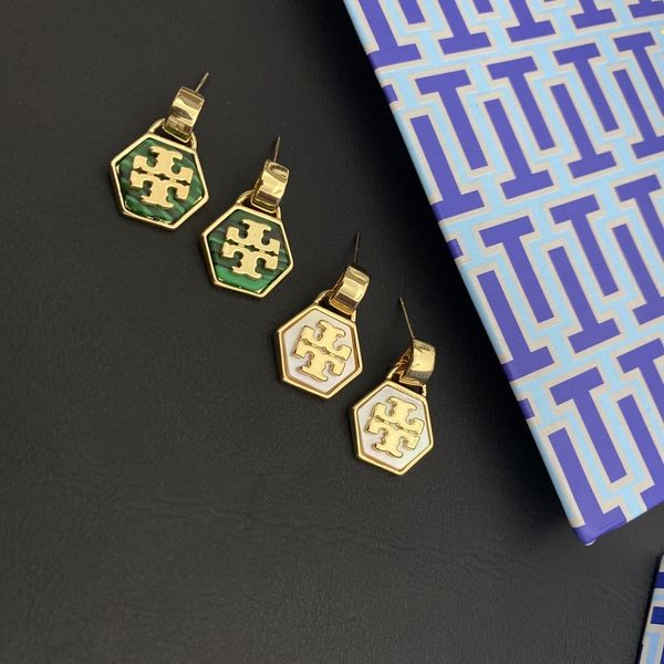 

special offer 70% off luxury jewelry tb jewelry new light luxury double micro label hexagon temperament natural mother shell green pine vers, Golden