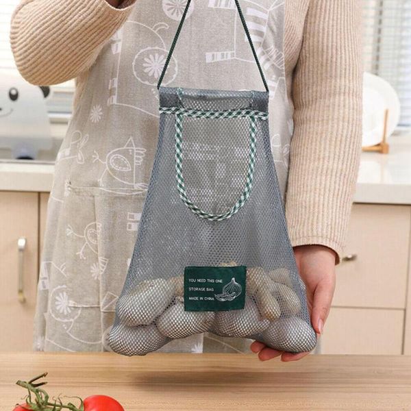 

hanging baskets creative kitchen vegetable onion potato storage bag hollow breathable mesh garlic ginger