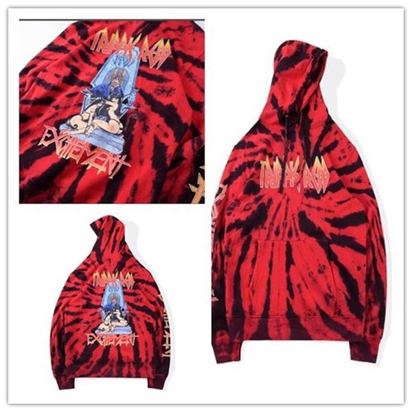 

trippie redd 1400 exception hoodie rap limited tie dye pullover for men and women, Black