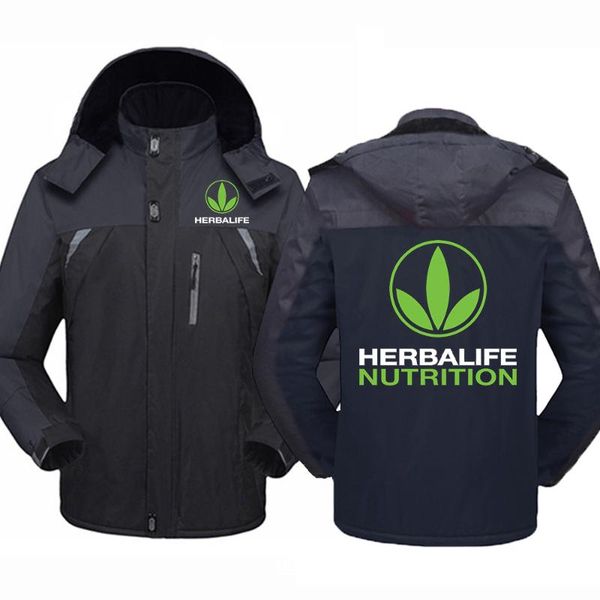 

men's hoodies & sweatshirts 2021 winter men women herbalife logo waterproof windbreaker jacket warm outdoor couples mountaineering thic, Black