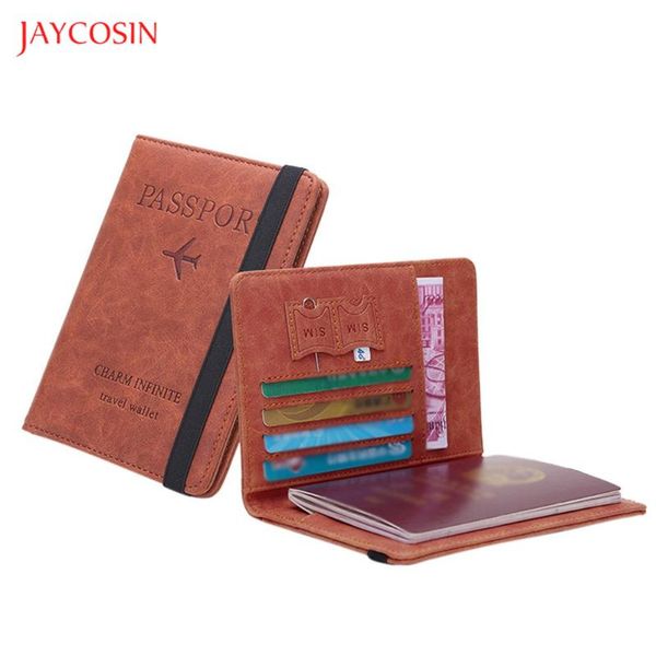

wallets jaycosin 2021 leather men's business wallet elastic girdle card holder letter travel passport, Red;black