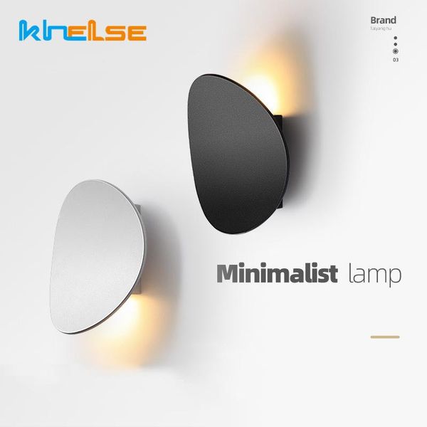 

wall lamps modern simple round lamp 7w led indoor outdoor porch stair bedroom background nordic home decoration light black white
