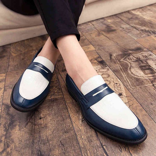 

dress shoes large size 38-48 mens loafers moccasins slip on leather men casual fashion lazy peas mixed color driving, Black
