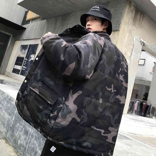 

Yasword Men Parka Camouflage color Thick Coat Jackets Warm Winter Casual Coats Hooded Fur Male Cotton Padded Overcoats, Black