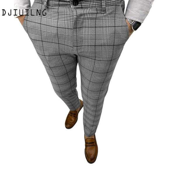 

spring fashion plaid printed pencil pants for mens vintage mid waist button trouser male summer casual long pant streetwear 3xl men's, Black