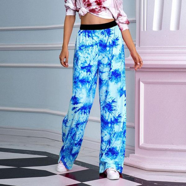 

tie dye print joggers women sweatpants wide leg pants casual loose elastic high waist harem female hip hop #3 women's & capris, Black;white