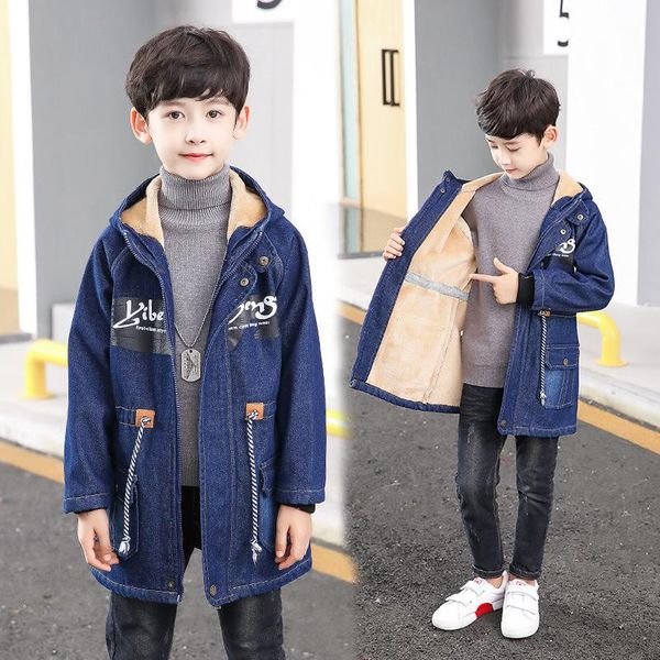 

boy's padded cowboy coat, Blue;gray