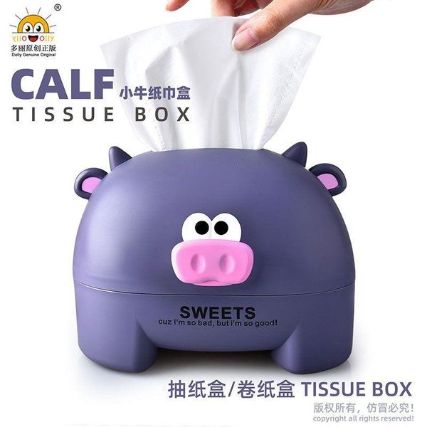 

tissue boxes & napkins home deskanimal roll paper tube cartoon calf box pumping storage