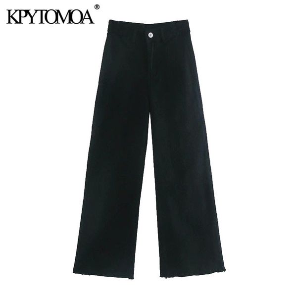 

kpytomoa women fashion pockets frayed tassel straight jeans vintage high waist zipper fly denim female ankle trousers mujer 210818, Blue