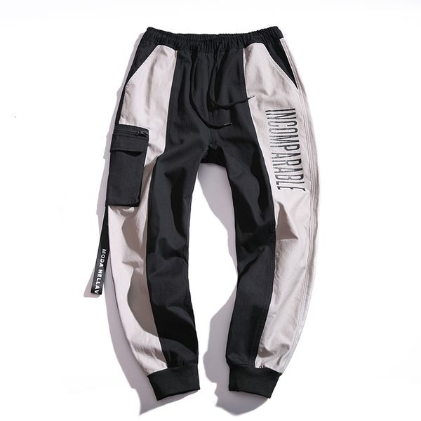 

pants men from street hip hop harem basin sweatpants cargo pant single women, Black