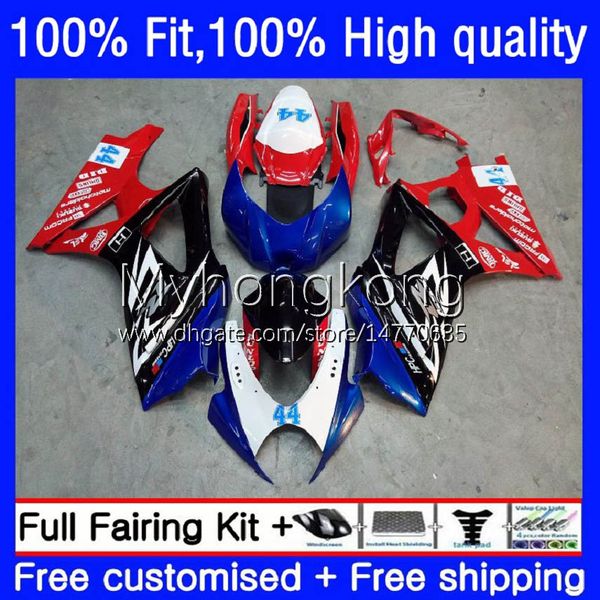 Kit corpo OEM per SUZUKI GSXR 1000CC 1000 CC K7 2007 2008 Carrozzeria 27No.79 GSXR1000 GSX-R1000 GSXR1000CC Nuovo rosso blu 2007-2008 GSXR-1000 07 08 Carenatura per stampaggio ad iniezione