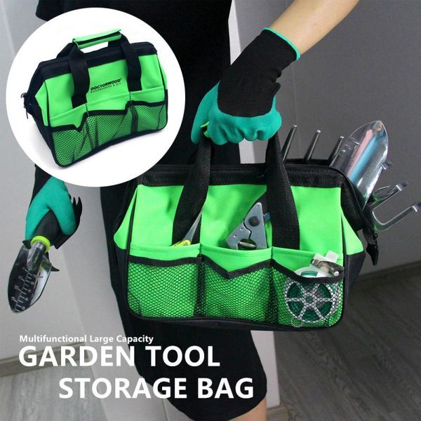 

storage bags multifunctional tool bag large garden canvas pockets organiser tote diy kit for gardener waterproof