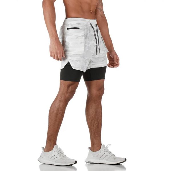 

men's shorts running gym men bodybuilding sport quick dry workout male soccer exercise training summer, White;black
