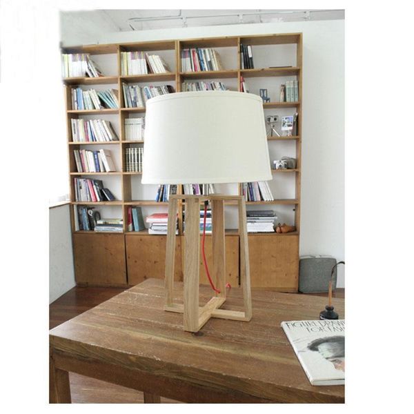 

table lamps creative fashion real wood desk lamp study with fabric shade lights