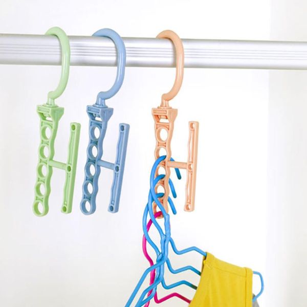 Kleiderbügel Racks Schrank Haken Fünf-Loch Kunststoff Trocknen Wäsche Kleidung Schlafzimmer Lagerung Brust Clips Organizer