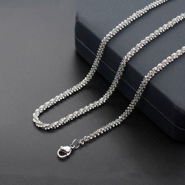 

3.4mm men's silver color popcorn chain necklace male stainless steel byzantine chains for men jewelry