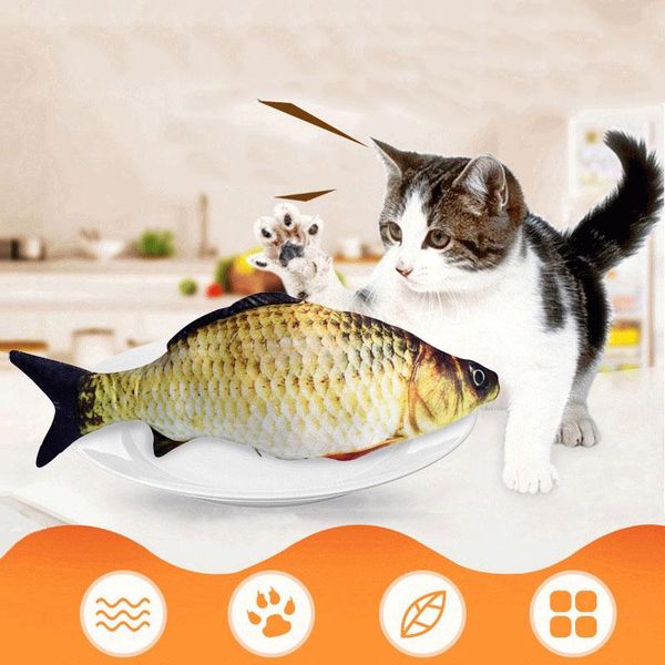 

cat toys electric realistic interactive fish kicker crazy dancing pet toy catnip