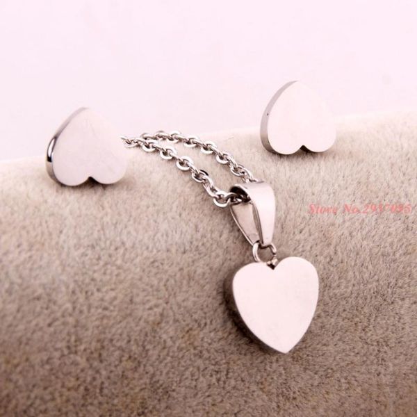 

pendant necklaces punk necklace heart shaped pendants silver color stainless steel for women gift