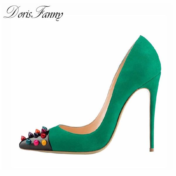 

dress shoes dorisfanny green party for women pointed toe heels designer high, Black
