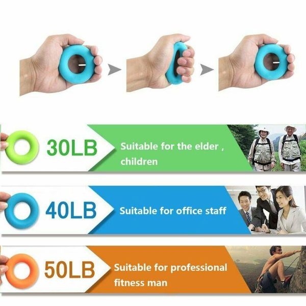 

pcs/set hand grips silicone ring resistance band finger stretcher-forearm wrist training expander bands