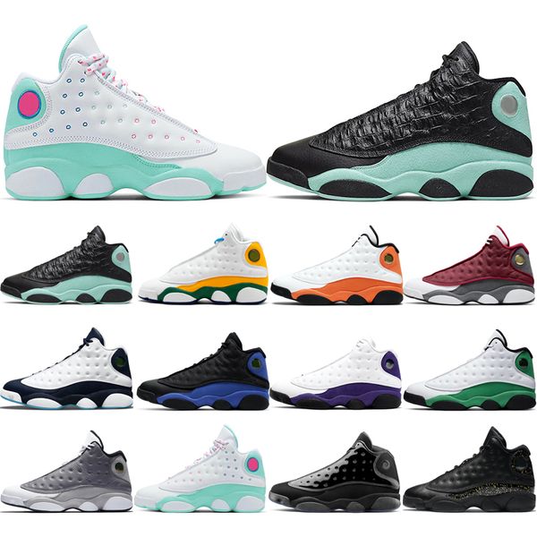 

original 13s basketball shoes atmosphere grey aurora green bred cap and gown chicago flint gold glitter he got game starfish size 40-46 one