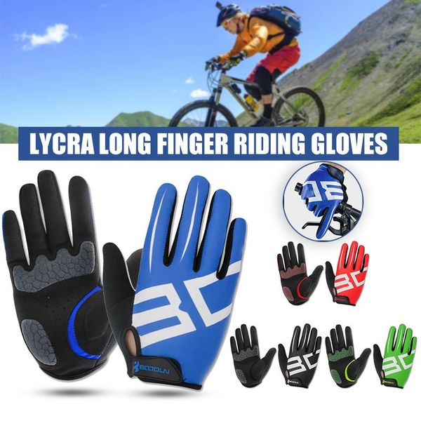 

cycling gloves non-slip full finger with wrist wrap support padded fitness short open glove for riding sports summer hrt4, Black