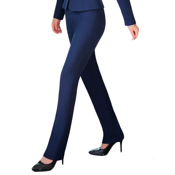 

pant for women style lady of the office desgaste work line straight meade belt formal pants, White