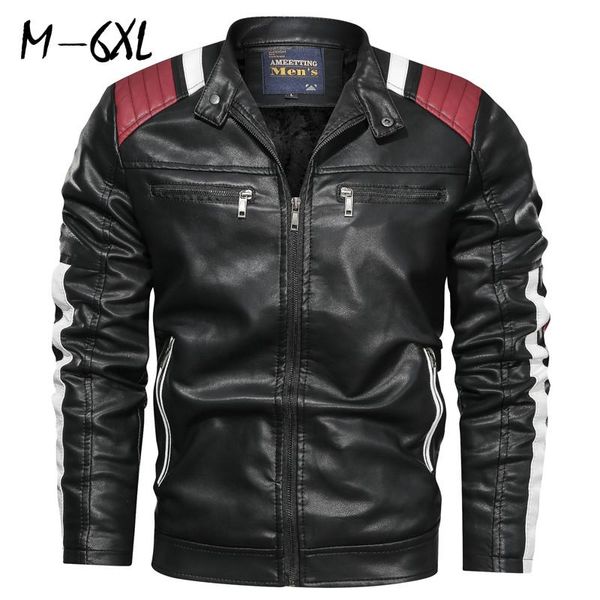

men's jackets winter fleece pu jacket men 2021 leather coats street slim fit bomber casual zipper coat tactical military, Black;brown