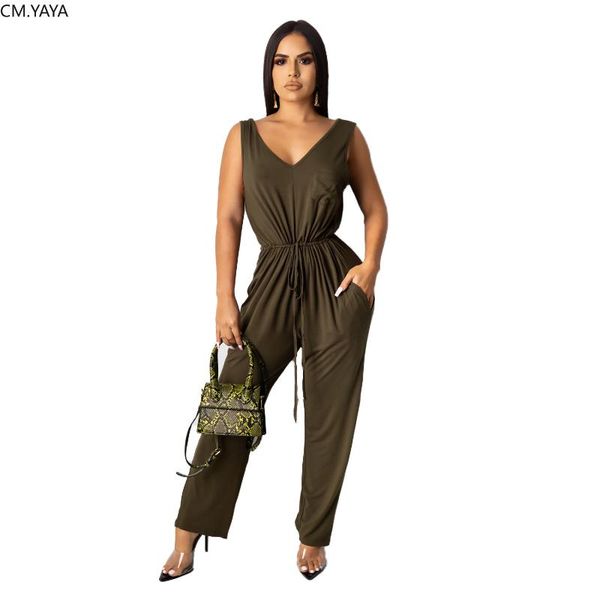 

women's jumpsuits & rompers autumn winter women deep v-neck sleeveless lace up solid nightclub wear outfits one piece set cy1203, Black;white
