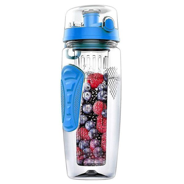 

1000ml/32oz fruit infusing infuser water bottle plastic sports detox health