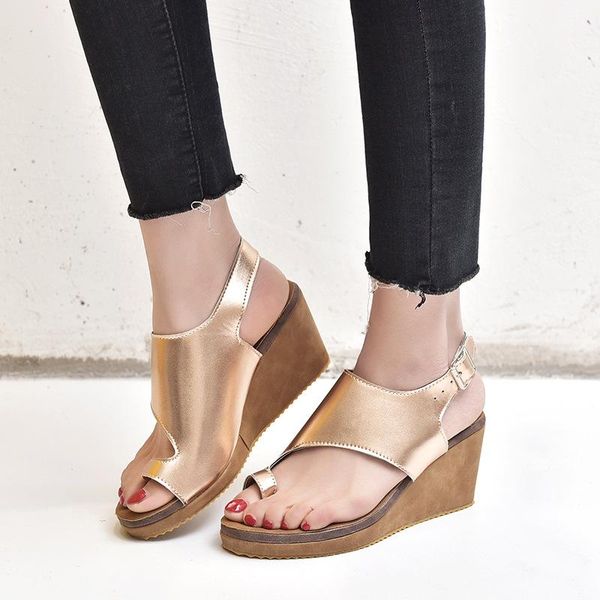

size 35~43 sandals women 2021 wedges summer shoes #qjb-1911, Black