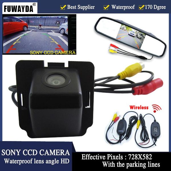 

car rear view cameras& parking sensors fuwayda wieless 4.3"tft lcd mirror monitor +car hd ccd camera for mitsubishi outlander 2007-2010