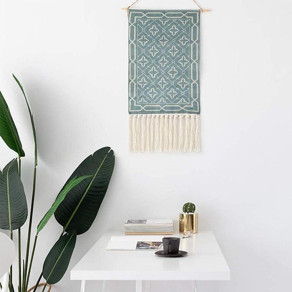 

tapestries woven wall hanging macrametapestry home decor geometric art boho backdrop dorm room door decoration