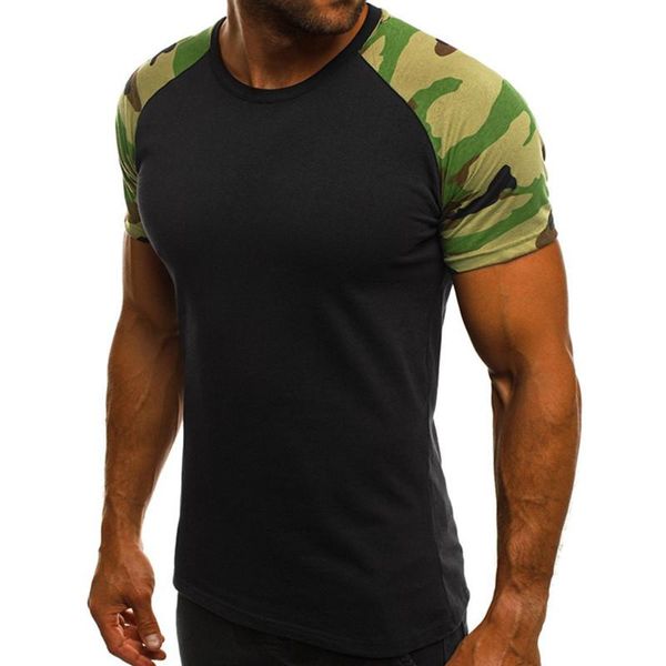 

fashionable trend luxurious versatile leisure splicing short sleeve men streetwear hip hop t-shirt leisure fashion tshirt summer mens tee e, Black;brown