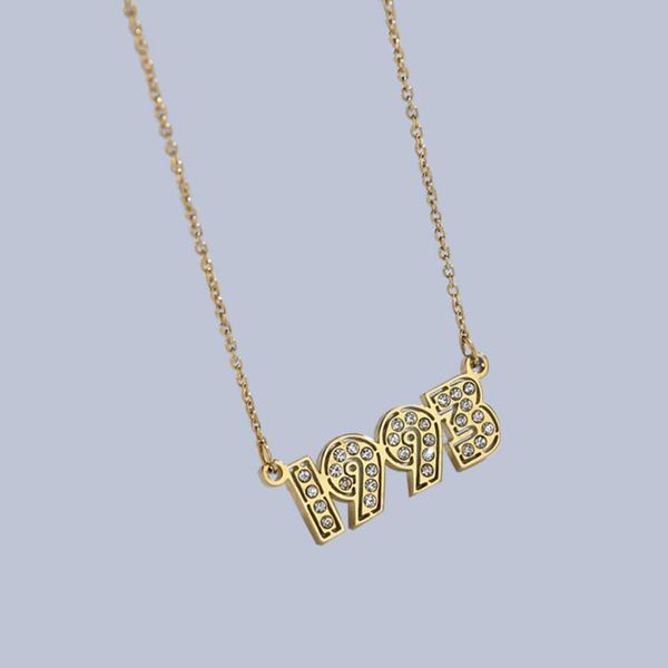 

pendant necklaces personalize year number initial necklace for women birthday gift from1995 to 2005 costume jewelry 2021 suspension collar, Silver