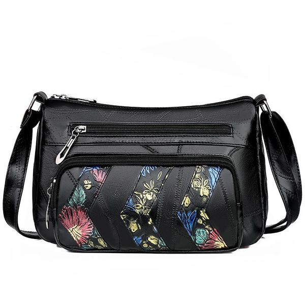 

sheepskin women's shoulder bag hobos soft zip print crossbody stitching multi pocket travel luxury handbags women bags designer totes
