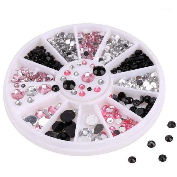 

acrylic nail art tips decoration flat back rhinestones pearls beads1