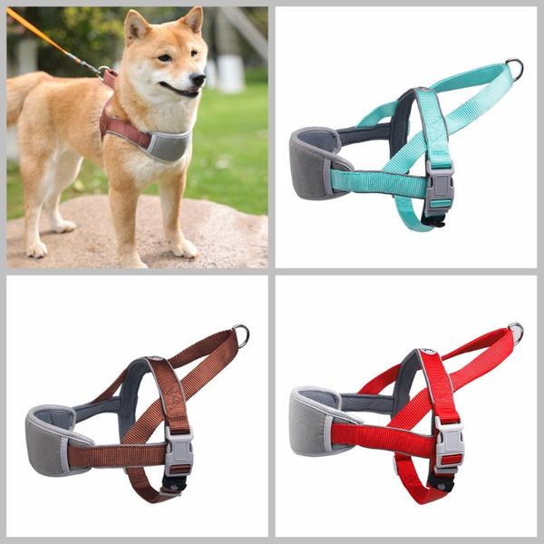 

dog collars & leashes pet and cat adjustable harness with leash reflective breathable for 5 sizes vest supplies
