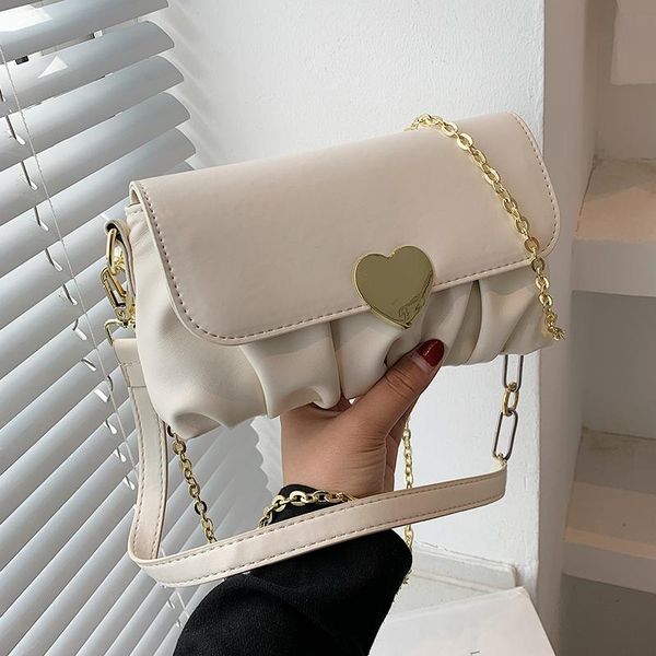 

evening bags solid color pu leather crossbody for women 2021 simple ladies brand trend travel chain shoulder handbags designer