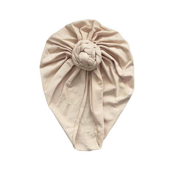 

caps & hats 2021 stylish children hair accessories kids cotton twisted knot beanie cap 0-3y baby tie dyeturban, Yellow