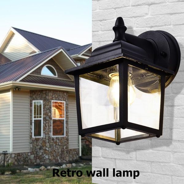 

outdoor wall lamps e27 waterproof glass lantern light sconce garden decor lights courtyard fence exterior lamp