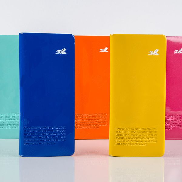 

5pcs card holders pvc multifunctional open long passport cover mix color, Brown;gray