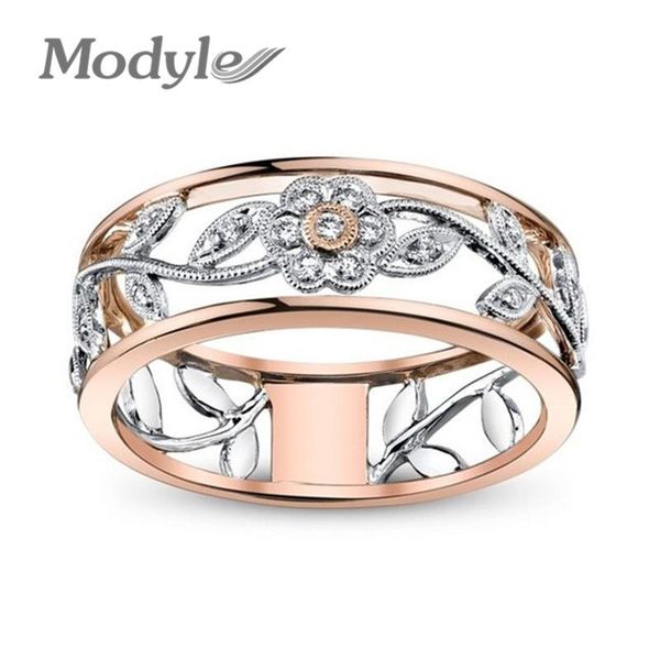 

wedding rings modyle charms rose gold color sun flower for women stainless steel hollow out crystal rhinestone jewelry anillos, Slivery;golden