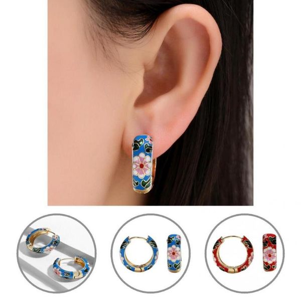 

hoop & huggie all match 1 pair fashion exquisite polishing circle earring stud skin-friendly for daily wear, Golden;silver