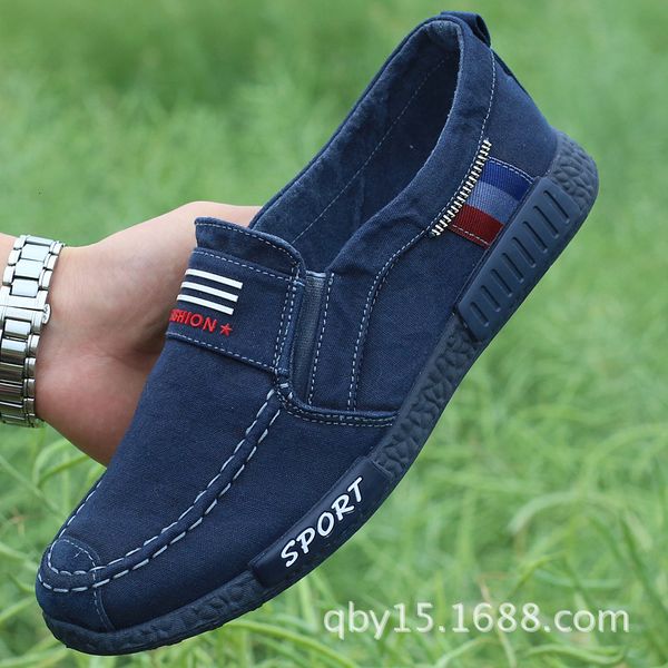 

shoe men's canvas casual black solid blue breathable lace to shoes spring fall 04s7