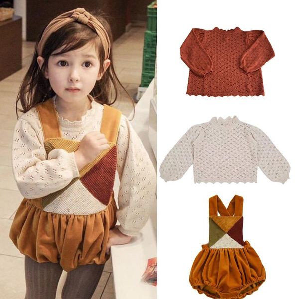 

kids sweater 2021 be o brand autumn winter girls kint hollow out princess baby child fashion cotton clothes pullover, Blue