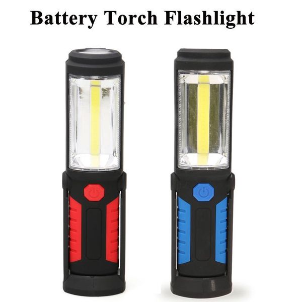 

portable led torch work stand light cob lamps magnetic battery powered hook outdoors camping sport flashlights torches