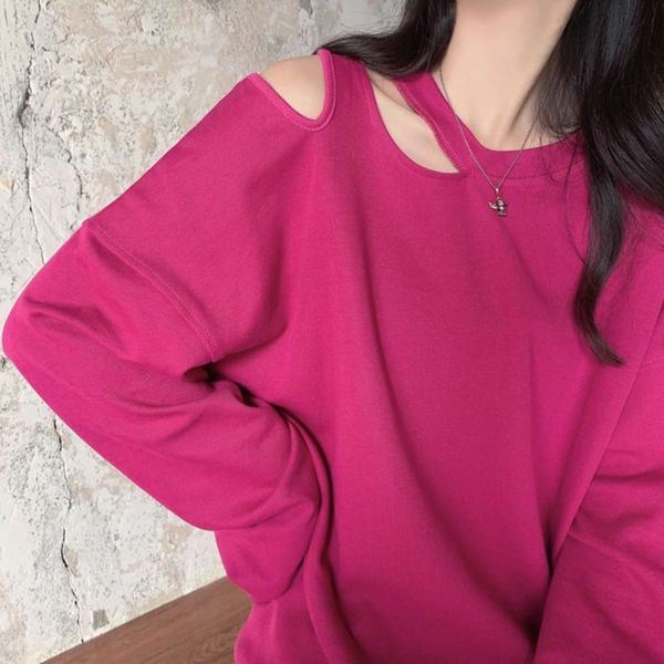 

autumn version solid color round neck thin sweater women's fish cotton, Black