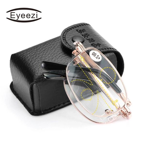 

sunglasses eyeezi foldable reading glasses folding presbyopia men women metal retro computer with case 1.0 1.5 2.0 2.5 3.0, White;black