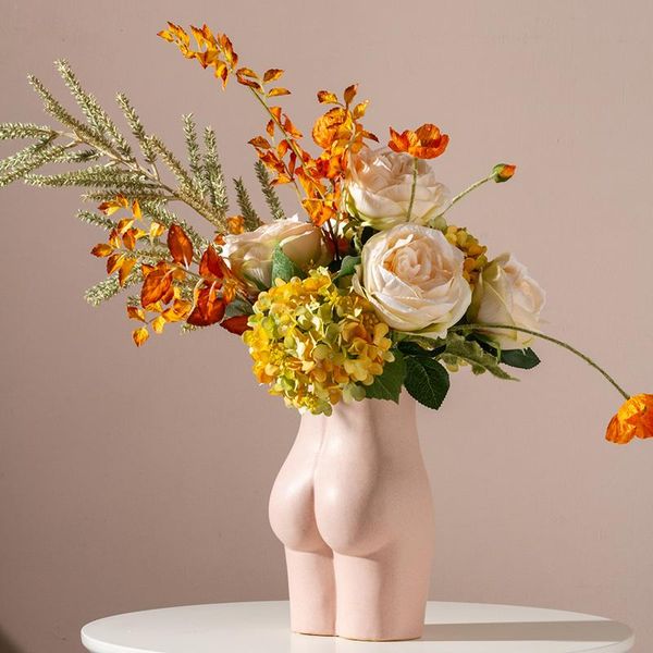 

vases home decoration body art bust statue ceramic porcelain flower pot desk decor ornaments tablevase accessories m67